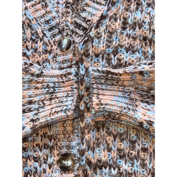 Astr The Label Womens Multicolor Button-Front Cardigan M Knit V-Neck Acrylic - Picture 5 of 9